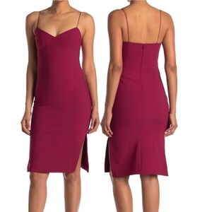 LIKELY Caprio Bodycon Midi Knee Length Dress in Red Size 0
